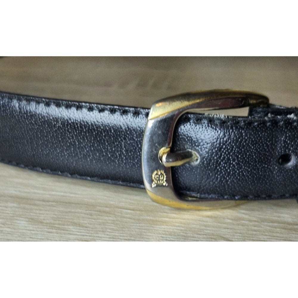 CHRISTIAN DIOR Black Dress Belt Split Leather Made in Spain - Size 42 219187 01